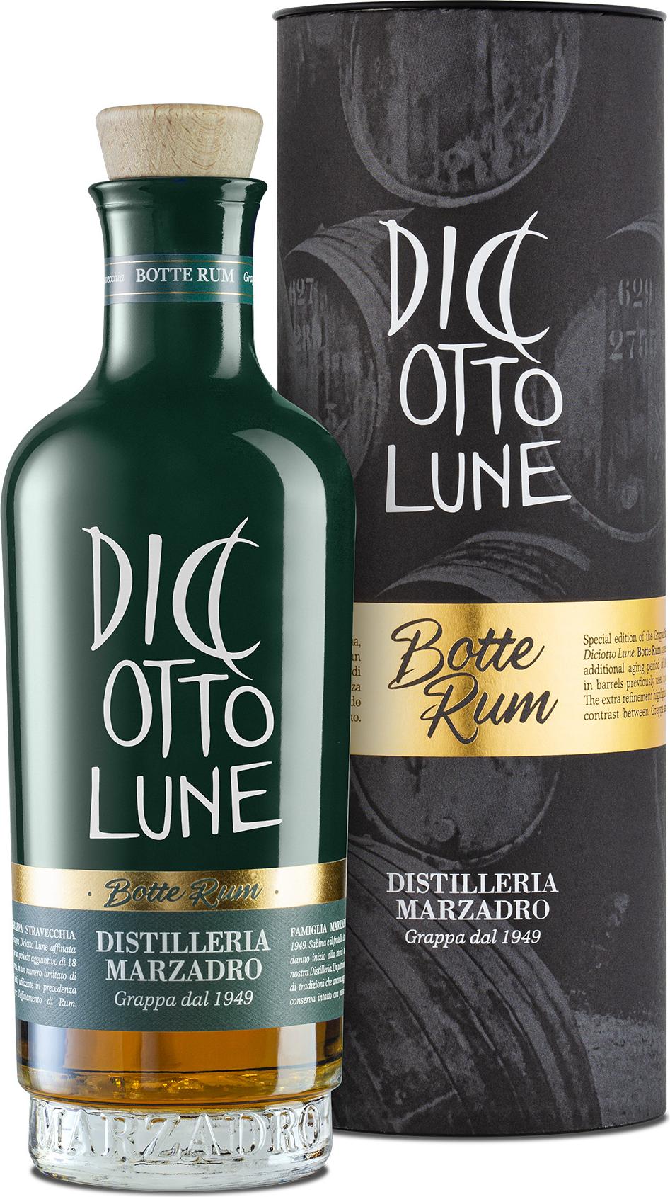 Marzadro DICIOTTO Lune  Riserva Botte Rum 42% Vol. 0,5l in Giftbox