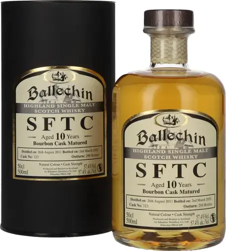 Ballechin SFTC 10 Years Old Bourbon Cask Matured 2011 57,4% Vol. 0,5l in Giftbox