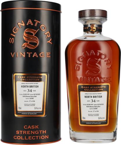 North British 34 Years Old 1991 Refill Oloroso Cask Strength #262085 – 0.7l Tin Box (50.4% Vol.)