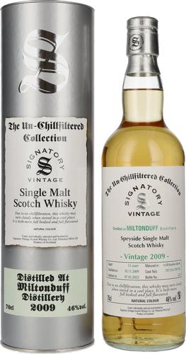 Signatory Vintage MILTONDUFF 12 Years Old The Un-Chillfiltered 2009 46% Vol. 0,7l in Tinbox