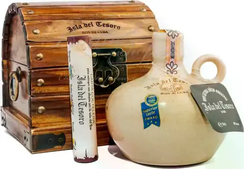 Isla del Tesoro Ron de Cuba Extra Añejo Original 40% Vol. 0,7l in Wooden box