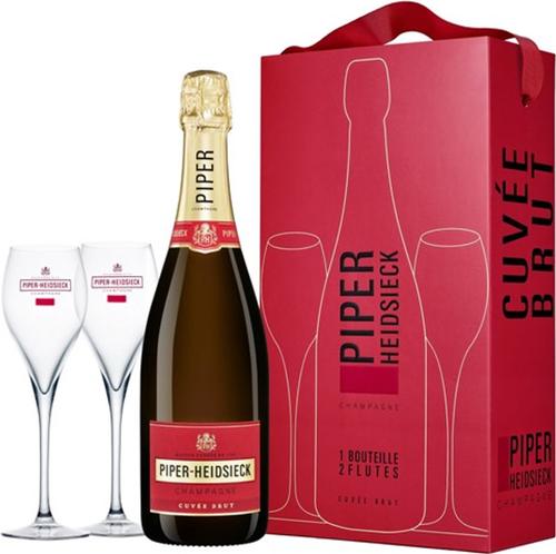 CUVÉE BRUT Champagne 12% Vol. 0,75l in Giftbox with 2 glasses