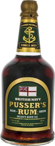 Pusser's Rum British Navy SELECT AGED 151 75,5% Vol. 0,7l