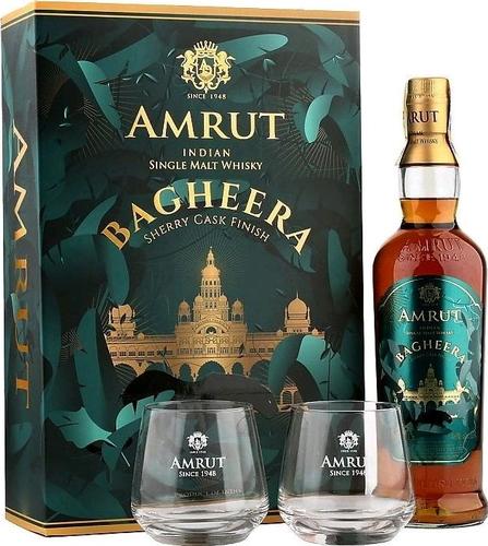 BAGHEERA Indian Single Malt Whisky Sherry Cask Finish 46% Vol. 0,7l in Giftbox with 2 glasses