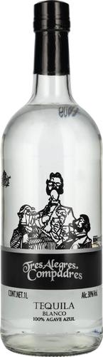 Tres Alegres Compadres Tequila Blanco 100% de Agave 38% Vol. 1l