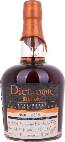 BEST OF 1978 APASIONADO Colombian Rum 40YO/211217/EX-P142 41% Vol. 0,7l