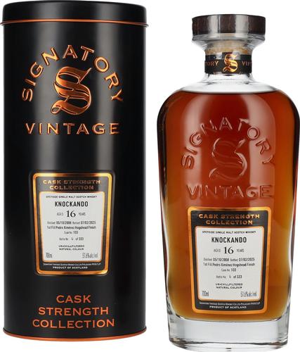KNOCKANDO 16 Years Old 1st Fill PX Hogshead Cask Strength #103 2008 51,6% Vol. 0,7l in Tinbox