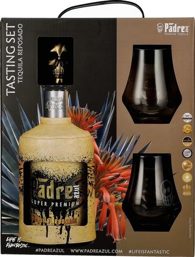 Super Premium Tequila Reposado 100% Agave 40% Vol. 0,7l in Giftbox with 2 glasses