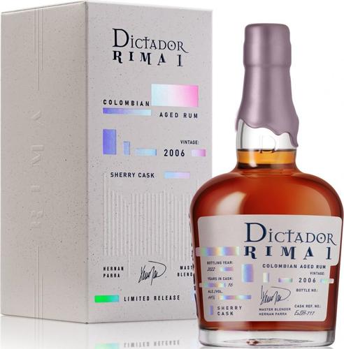 RIMA 1 16 Years Old SHERRY Cask Vintage 2006 44% Vol. 0,7l in Giftbox