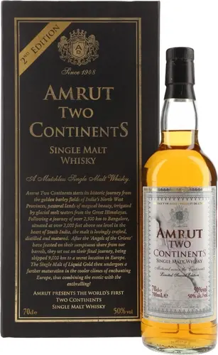 TWO CONTINENTS India Single Malt Whisky 46% Vol. 0,7l