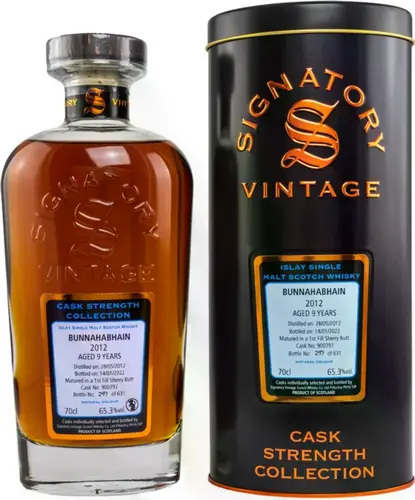 BUNNAHABHAIN 9 Years Old Cask Strength 2012 64,8% Vol. 0,7l in Tinbox