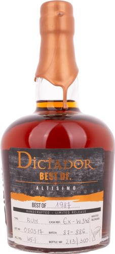 BEST OF 1987 ALTISIMO Colombian Rum 30YO/050317/EX-W348 45% Vol. 0,7l