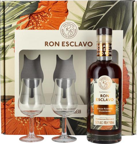 GRAN RESERVA OVERPROOF Ron Dominicana 57,5% Vol. 0,5l in Giftbox with 2 glasses