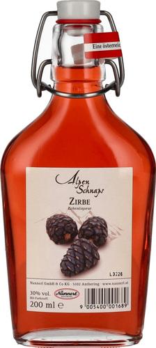 Nannerl Alpenschnaps ZIRBE Stone Pine Liqueur 30% Vol. 0,2l in Flask