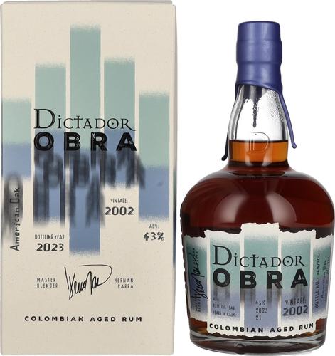 OBRA VINTAGE 21 Years Old AMERICAN OAK CASK Rum 2002 43% Vol. 0,7l in Giftbox