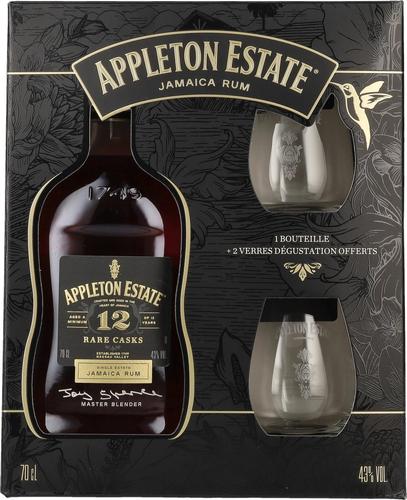 12 Years Old Rare Casks Jamaica Rum 43% Vol. 0,7l in Giftbox with 2 glasses