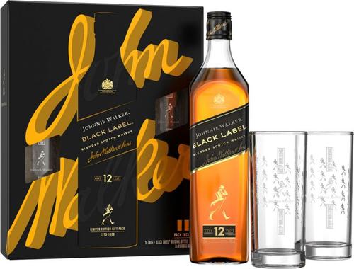 BLACK LABEL 12 Years 40% Vol. 0,7l in Giftbox with 2 Highball glasses