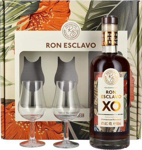 XO Ron Dominicana 42% Vol. 0,7l in Giftbox with 2 glasses