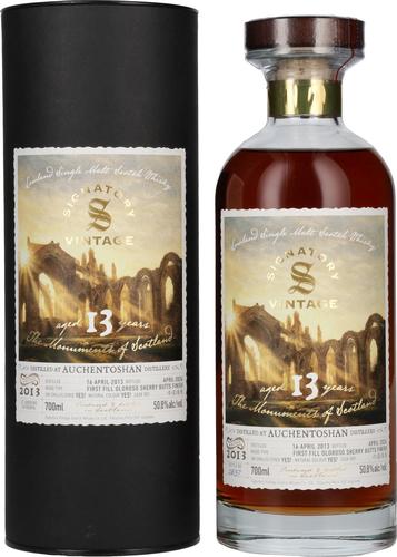 AUCHENTOSHAN 13 Years Old 1st Fill Oloroso Sherry Butt Monuments 2013 50.8% Vol. 0.7l Giftbox