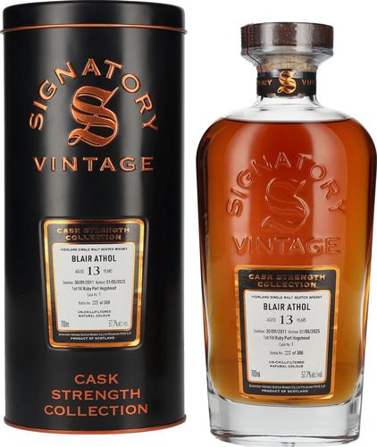 BLAIR ATHOL 13 Years Old 1st Fill Ruby Port Cask Strength #1 2011 57,7% Vol. 0,7l in Tinbox