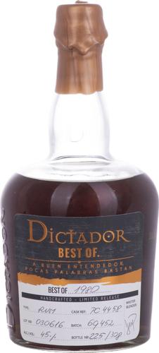 BEST OF 1980 Colombian Rum 030616/PC4458 Limited Release 45% Vol. 0,7l