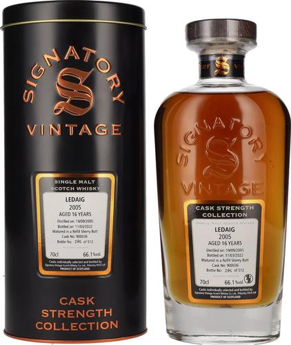 LEDAIG 16 Years Old Cask Strength 2005 66,1% Vol. 0,7l in Tinbox