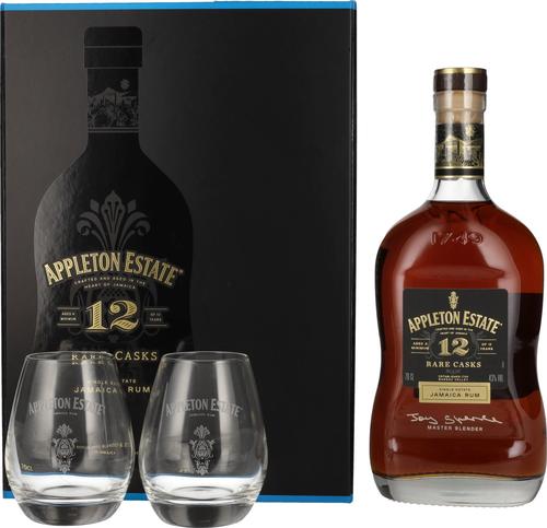 12 Years Old Rare Casks Jamaica Rum 43% Vol. 0,7l in Giftbox with 2 glasses