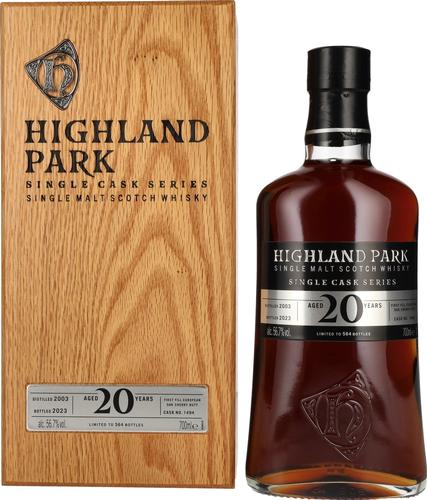 20 Years Old Single Cask Series Single Malt Whisky 56,7% Vol. 0,7l in Wooden box