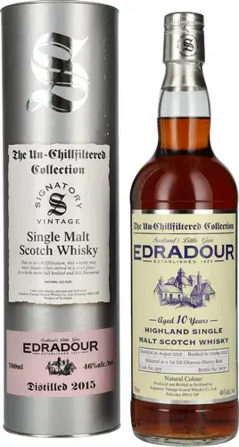 Edradour 10 Years Old The Un-Chillfiltered 2015 46% Vol. 0,7l in Giftbox