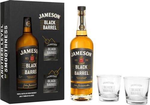 BLACK BARREL Triple Distilled Irish Whiskey 40% Vol. 0,7l in Giftbox with 2 glasses