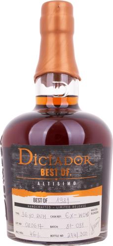 BEST OF 1981 ALTISIMO Colombian Rum 36YO/080617/EX-W048 46% Vol. 0,7l
