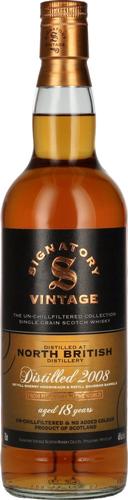 NORTH BRITISH 18 Years Old 1st Fill Sherry & Refill Bourbon Cask 2008 46% Vol. 0,7l