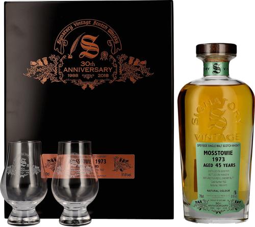 MOSSTOWIE 45 Years Old 30th ANNIVERSARY 1973 51,6% Vol. 0,7l in Wooden box with 2 glasses