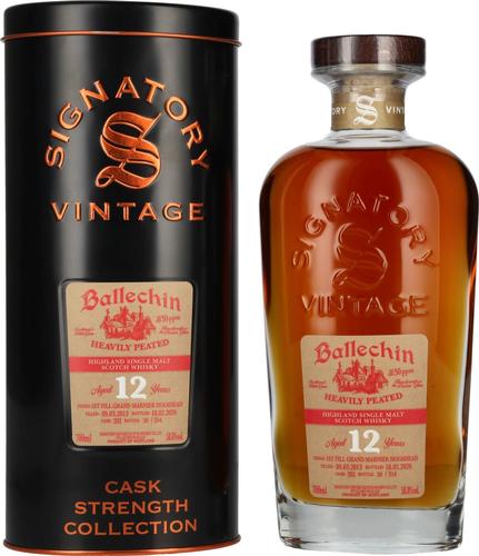 Ballechin 12 Years Old Cask Strength 1st Fill Grand Marnier Cask #201 2013 58.8% Vol. 0.7l in Tin Box