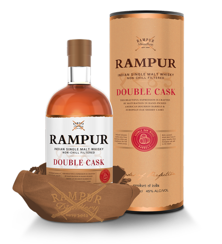 Rampur DOUBLE CASK Indian Single Malt Whisky 45% Vol. 0,7l