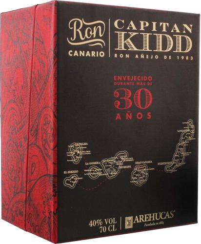 CAPITAN KIDD 30 Años Ron Canario 40% Vol. 0,7l in Giftbox