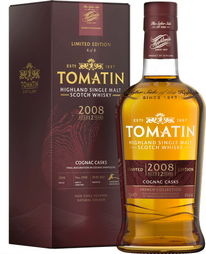 12 Years Old COGNAC CASKS Limited Edition 2008 46% Vol. 0,7l in Giftbox
