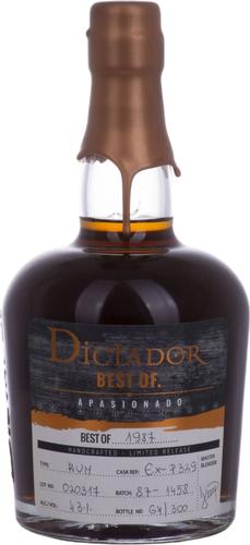 BEST OF 1987 APASIONADO Colombian Rum 30YO/020317/EX-P329 43% Vol. 0,7l