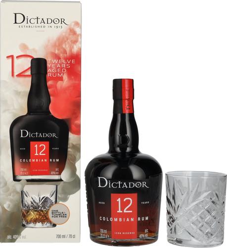 12 Years Old ICON RESERVE Colombian Rum 40% Vol. 0,7l in Giftbox with glass