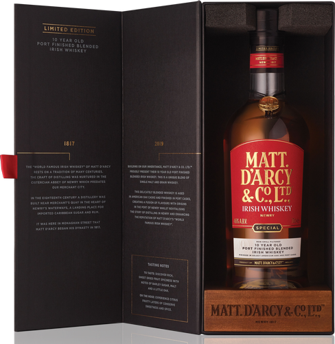 Matt. D'arcy 10 Years Old Blended Irish Whiskey Limited Edition 46% Vol. 0,7l in Giftbox