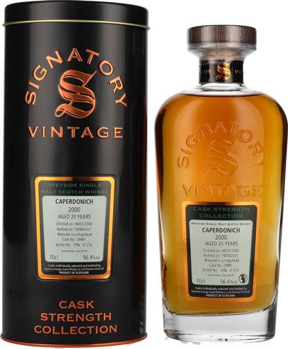 Signatory Vintage CAPERDONICH 20 Years Old Cask Strength 2000 56,4% Vol. 0,7l in Tinbox