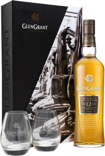 Glen Grant 12 Years Old Single Malt 43% Vol. 0,7l in Giftbox with 2 glasses