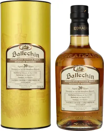 Ballechin 20 Years Old Bourbon Barrel Highland Single Malt Cask Strength 52,8% Vol. 0,7l in Giftbox