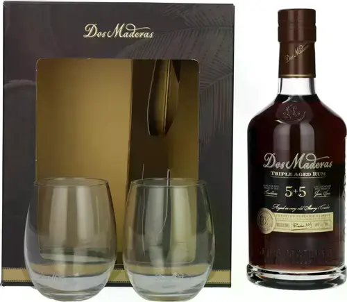 PX 5+5 Years Old Aged Rum 40% Vol. 0,7l in Giftbox with 2 glasses