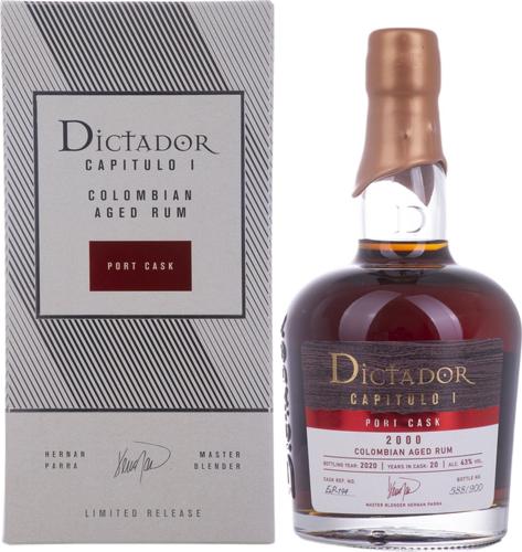 CAPITULO I 20 Years Old Port Cask Colombian Aged Rum 2000 43% Vol. 0,7l in Giftbox