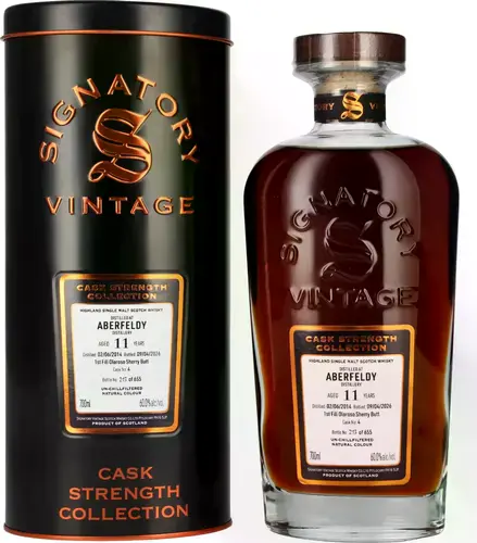 ABERFELDY 11 Years Old Cask Strength 1st Fill Oloroso Sherry #4 2014 60% Vol. 0,7l in Tinbox
