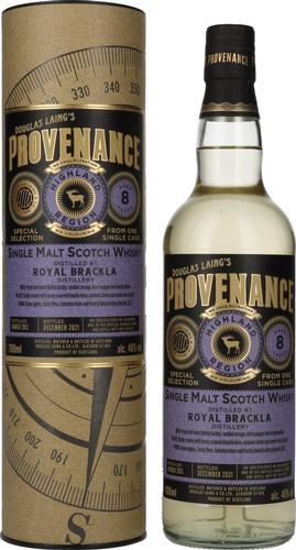 PROVENANCE Royal Brackla 8 Years Old Single Cask Malt 2013 46% Vol. 0,7l in Giftbox