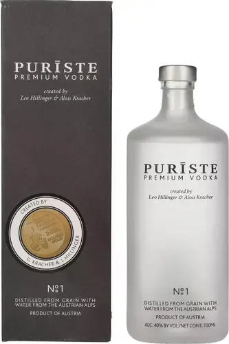 PURISTE Premium Vodka No. 1 by Hillinger & Kracher 40% Vol. 0,7l in Giftbox