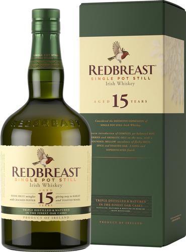 Redbreast 15 Years Old Single Pot Still Irish Whiskey 46% Vol. 0,7l in Giftbox